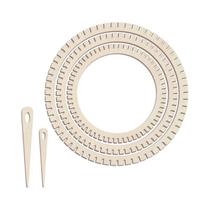 Kit De Artesanato DIY Para Iniciantes: Conjunto De 6 Peças De Tear Redondo De Madeira Para Tecelagem Kit De Artesanato DIY Para Iniciantes: Conjunto De 6 Peças De Tear Redondo De Madeira Para Tecelagem