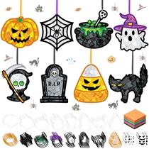 Kit de artesanato DoubleFill Halloween Suncatchers 48 unidades de vitrais