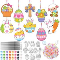 Kit de artesanato Dunzoom Easter Suncatchers com tintas e pincéis x30