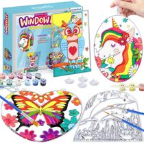 Kit de artesanato em vitrais goldentime Window Art para crianças de 6 a 8 anos