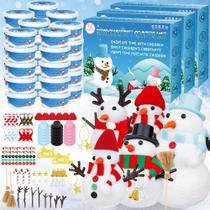 Kit de Artesanato EOBOH - 36 Bonecos de Neve com Argila Seca ao Ar