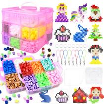 Kit de artesanato Fuse Beads KIFHCMPR 10 mm com caixa de armazenamento de 12 cores
