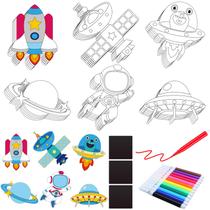 Kit de artesanato Gemscream Outer Space Magnets DIY Coloring 30 unidades