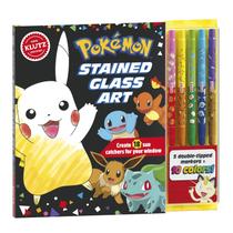 Kit de artesanato Klutz Pokémon Stained Glass Art com livro e marcadores Kit de artesanato Klutz Pokémon Stained Glass Art com livro e marcadores