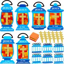 Kit de artesanato Lunmon Jesus Lights The Way, lenço para crianças, 24 conjuntos