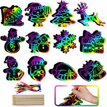 Kit de artesanato Max Fun Christmas Scratch Art 96 unidades para crianças