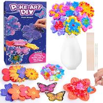 Kit de artesanato MDINGTD Poke Art Flower Bouquet para meninas de 4 a 12 anos Kit de artesanato MDINGTD Poke Art Flower Bouquet para meninas de 4 a 12 anos