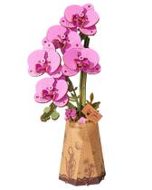 Kit de artesanato para construção de flores de madeira Rowood Purple Moth Orchid