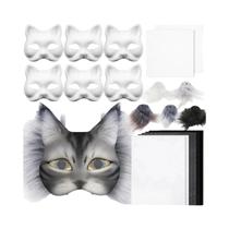 Kit De Artesanato Para Máscara De Feltrado De Gato Para Halloween, Máscara De Cosplay E Pintura Kit De Artesanato Para Máscara De Feltrado De Gato Para Halloween, Máscara De Cosplay E Pintura