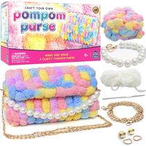 Kit de artesanato PURPLE LADYBUG Faça sua própria bolsa de pompons para meninas 6-8