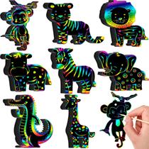 Kit de artesanato: raspadinhas Round Funny Jungle Safari Animal, 80 unidades