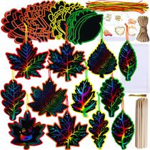 Kit de Artesanato Scratch Art Winlyn Magic Color - 48 Folhas de Outono