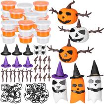 Kit de artesanato Shappy Halloween DIY Pumpkin com argila seca ao ar livre 78 unidades Kit de artesanato Shappy Halloween DIY Pumpkin com argila seca ao ar livre 78 unidades
