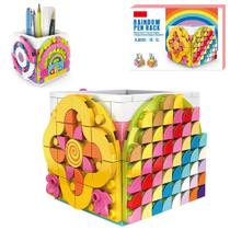 Kit de artesanato SIENON Dots Rainbow Porta-lápis Blocos de Construção