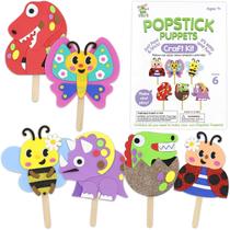 Kit de artesanato VKPI Make 6 Popstick Puppets Foam Crafts Kids 4+