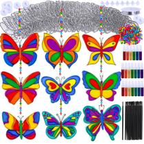 Kit de artesanato Winlyn Butterfly Suncatchers DIY Window Paint Art