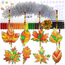 Kit de artesanato Winlyn Fall Leaf Suncatchers, ornamentos com tinta