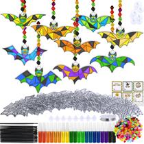 Kit de artesanato Winlyn Halloween Bat Suncatchers & Ornaments Kids