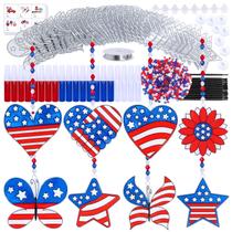 Kit de artesanato Winlyn Patriotic Suncatchers Ornaments 4 de julho