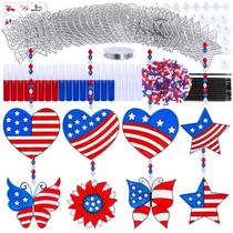 Kit de artesanato Winlyn Patriotic Suncatchers Ornaments 4 de julho