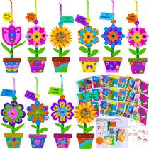 Kit de artesanato Winlyn Spring em vaso de flores com adesivos para crianças a partir de 3 anos