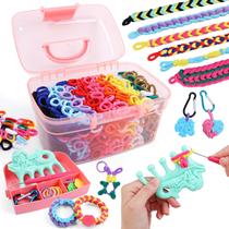 Kit de Artesanato ZMMB - Tear para Pulseiras Sereia com Mais de 1200 Elásticos Kit de Artesanato ZMMB - Tear para Pulseiras Sereia com Mais de 1200 Elásticos