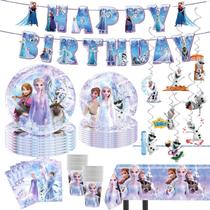 Kit de Artigos para Festa JYHFY Tema Frozen Rosa 90 Peças Kit de Artigos para Festa JYHFY Tema Frozen Rosa 90 Peças