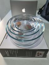 Kit de assadeiras de vidro transparentes com 4 tamanhos forno e microondas - Marca Líder