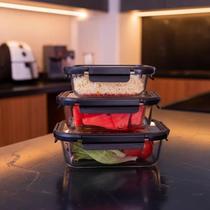 Kit de Assadeiras de Vidro UrbanGlass - 3 Peças (630ml, 1L, 1,5L) Kit de Assadeiras de Vidro UrbanGlass - 3 Peças (630ml, 1L, 1,5L)