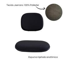 Kit de Assento e Encosto com Espuma Anatômica para Cadeira Secretária Tecido na cor Preto