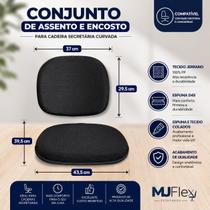 Kit de Assento e Encosto com Espuma Anatômica para Cadeira Secretária Tecido na cor Preto Kit de Assento e Encosto com Espuma Anatômica para Cadeira Secretária Tecido na cor Preto