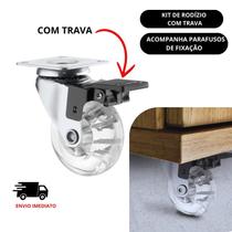 Kit de até 6 Rodízio Giratório Em Gel 50mm Com e Sem Trava Renna uso Profissional escolha seu kit