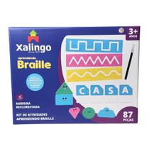 Kit de Atividades Aprendendo Braille Brinquedo Educativo Inclusivo - Xalingo - 3 anos