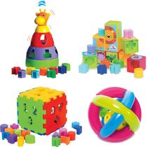 Kit De Atividades Bebê Brinquedo Educativo Didático 1 Ano Presente Menino Menina Encaixar Infantil