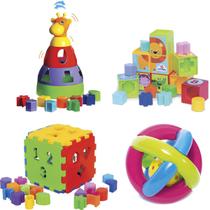 Kit de Atividades para Bebês Acima de 6 meses Brinquedos Educativos e Pedagógico - Mercotoys