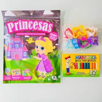 Kit De Atividades Princesas + Massinha Para Modelar - Brasileitura