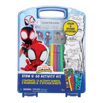 Kit de atividades Tara Toys Spidey Stow & Go com 12 folhas Kit de atividades Tara Toys Spidey Stow & Go com 12 folhas