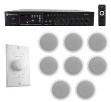 Kit de Áudio Rockville RCS80-1 com 8 Alto-falantes de Teto de 6" 60W