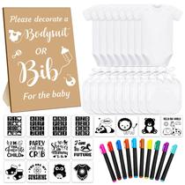 Kit de babadores e macacões para bebês DIY Chuarry, 43 unidades, branco