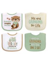 Kit de Babadores Neat Solutions 4 Unidades com Estampa Grandma Snuggles Are Best _ Conforto e Carinho para o Bebê