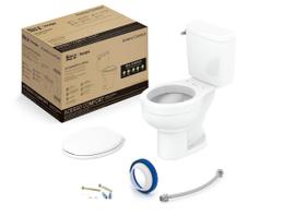 Kit de Bacia com Caixa Acionamento Lateral Assento Pp com Queda Amortecida e Complementos de Instalação Roca