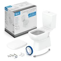 Kit de Bacia com Caixa Acoplada com Assento PP e Itens de Instalação Debba Confort Roca Branco