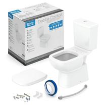 Kit de Bacia com Caixa Acoplada com Assento Pp e Itens de Instalação Debba Confort Roca