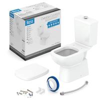 Kit de Bacia com Caixa Acoplada com Botão Elevado com Assento Pp e Itens de Instalação Debba Confort