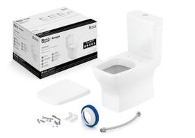 Kit de Bacia com Caixa Assento PP com Queda Amortecida e Complementos de Instalação Boss Roca Kit de Bacia com Caixa Assento PP com Queda Amortecida e Complementos de Instalação Boss Roca