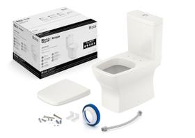 Kit de Bacia com Caixa Assento Termofixo com Queda Amortecida e Complementos de Instalação Boss Roca Bege/Fosco Kit de Bacia com Caixa Assento Termofixo com Queda Amortecida e Complementos de Instalação Boss Roca Bege/Fosco