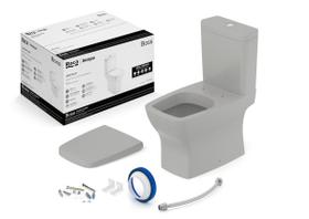 Kit de Bacia com Caixa Assento Termofixo com Queda Amortecida e Complementos de Instalação Boss Roca