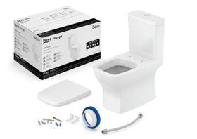 Kit de Bacia com Caixa Assento Termofixo com Queda Amortecida e Complementos de Instalação Boss Roca