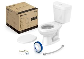 Kit de Bacia com Caixa e Assento Pp e Complementos de Instalação Infantil Roca