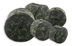 Kit de Bags Batera Clube Signature BC Camuflagem Tons 10, 12, Surdo 14, Bumbo 20 e Caixa